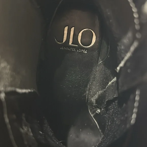 JLO Black Heeled Boots with Chunky High Heel and Platform Sole - Picture 5 of 9